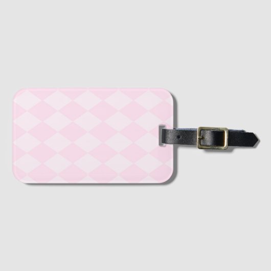 Classic Pink Argyle Designer Luggage Tag Gepäckanhänger (Vorderseite (Horizontal))