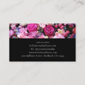 Classic Pink Blume Florist Blume Shop Visitenkarte (Rückseite)
