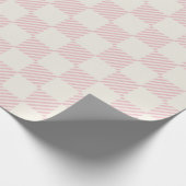 Classic Pink & Cream Diagonal Check Wrapping Paper Geschenkpapier (Ecke)