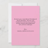Classic Pink Festive Photo Collage Christmas Card (Rückseite)