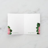 Classic Pink Flower Gingham Patten  Note Card (Innenseite)