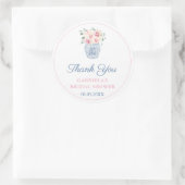 Classic Pink Garden Rose Brautparty Vielen Dank Runder Aufkleber (Tasche)