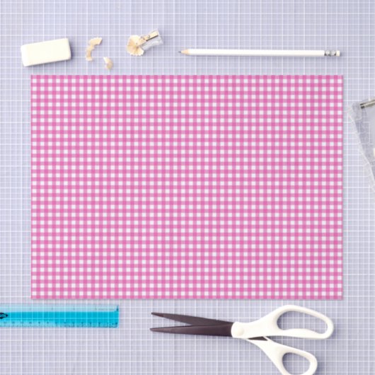 Classic Pink Gingham Seidenpapier (Handwerk)