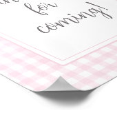 Classic Pink Gingham Vielen Dank für Ihren Besuch Poster (Ecke)