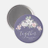 Classic Pink & Ivory Rose "Gemeinsam" Magnet (Vorderseite/Rückseite)