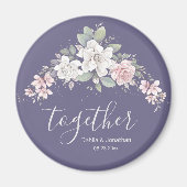 Classic Pink & Ivory Rose "Gemeinsam" Magnet (Vorne)