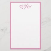 Classic Pink Monogram Briefpapier (Vorderseite)