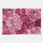Classic Pink Peonies Clusters Floral Kitchtuch Küchentuch (Horizontal)