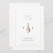 Classic Pink Peter der Rabbit Beatrix Baby Dusche Einladung (Vorne/Hinten)