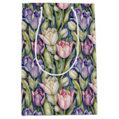 Classic Pink, Purple, Whute Tulips Mittlere Geschenktüte (Vorderseite)