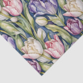 Classic Pink, Purple, Whute Tulips Seidenpapier (Detail)