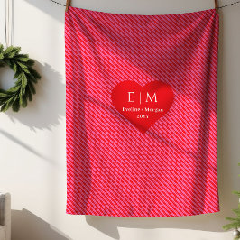 Classic Pink Red Heart Personalized Valentine Gift Sherpadecke