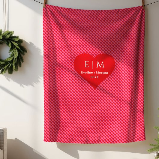 Classic Pink Red Heart Personalized Valentine Gift Sherpadecke