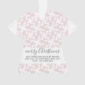 Classic Pink Rokoko Frohe Weihnachtsschrift Ornament (Vorderseite)