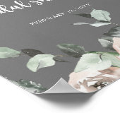 Classic Pink Rose Gray Brautparty Willkommen Poster (Ecke)