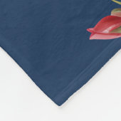 Classic Pink Roses Floral on a Blue Background Fleecedecke (Ecke)