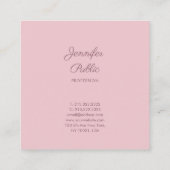 Classic Pink Stilvoll Schlicht Trendy Luxury Quadratische Visitenkarte (Rückseite)