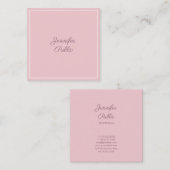 Classic Pink Stilvoll Schlicht Trendy Luxury Quadratische Visitenkarte (Vorne/Hinten)