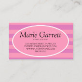 Classic Pink Stripe Business Card Visitenkarte (Rückseite)