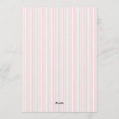 Classic Pink Stripes & Red Bow Frame Christmas  Einladung (Rückseite)