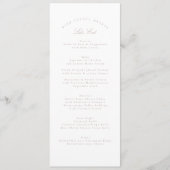 Classic Pink Taupe Calligraphy Formal Wedding Menükarte (Vorderseite)