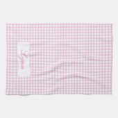Classic Pink & White Gingham | Personalized Name Geschirrtuch (Horizontal)