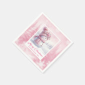 Classic Pinkmas Cozy Winter Forest Kids Gift Xmas Serviette (Ecke)