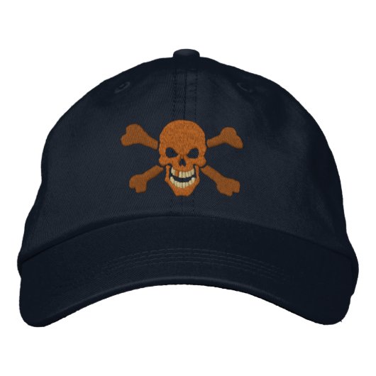 Classic Pirate Crossbones Skull Stickerei Bestickte Baseballkappe (Vorderseite)