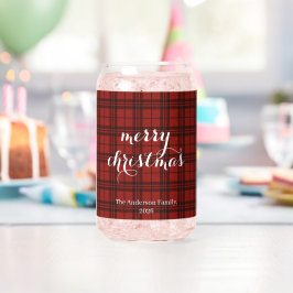 Classic Plaid Merry Christmas Festive - Dosenglas