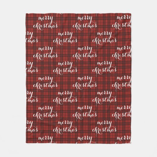 Classic Plaid Merry Christmas Festive -  Fleecedecke (Vorderseite)