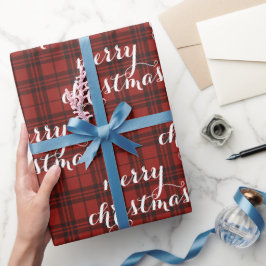 Classic Plaid Merry Christmas Festive - Geschenkpapier