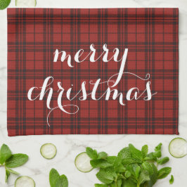 Classic Plaid Merry Christmas Festive - Geschirrtuch
