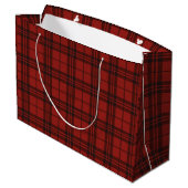 Classic Plaid Merry Christmas Festive -  Große Geschenktüte (Rückseite Schrägansicht)