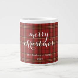 Classic Plaid Merry Christmas Festive - Jumbo-Tasse