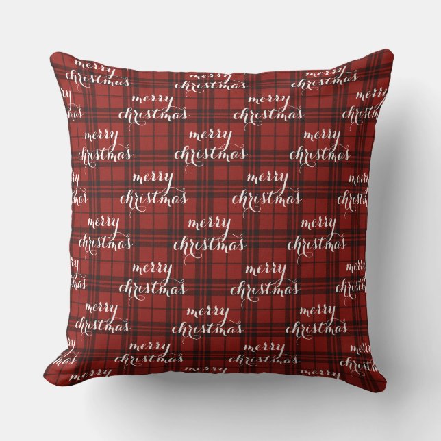 Classic Plaid Merry Christmas Festive -  Kissen (Vorderseite)