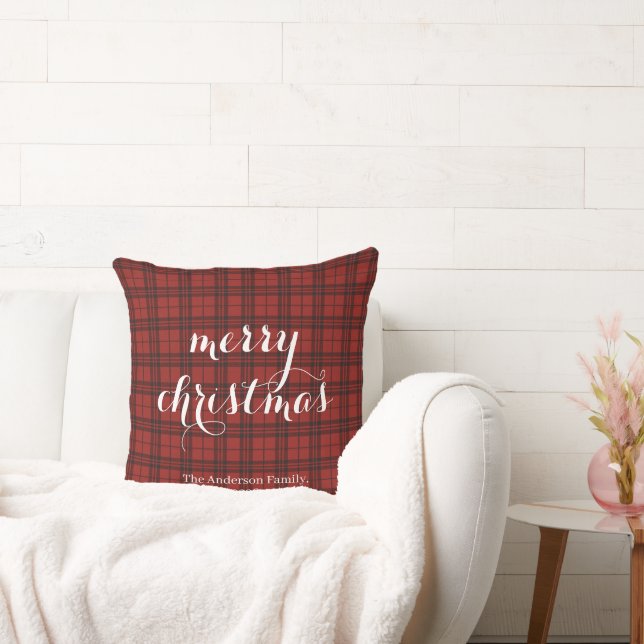 Classic Plaid Merry Christmas Festive -  Kissen (Liege)