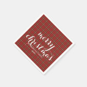 Classic Plaid Merry Christmas Festive - Serviette (Ecke)