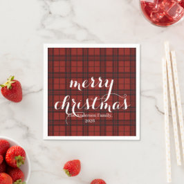 Classic Plaid Merry Christmas Festive - Serviette