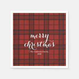 Classic Plaid Merry Christmas Festive - Serviette