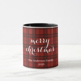 Classic Plaid Merry Christmas Festive - Tasse
