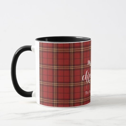 Classic Plaid Merry Christmas Festive - Tasse (Links)