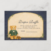 Classic Plaid Nursery Teddy Diapper Raffle Begleitkarte (Vorderseite)