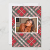 Classic Plaid Photo Graduation Announcement Card Ankündigung (Rückseite)