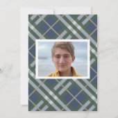 Classic Plaid Photo Graduation Announcement Card Ankündigung (Rückseite)