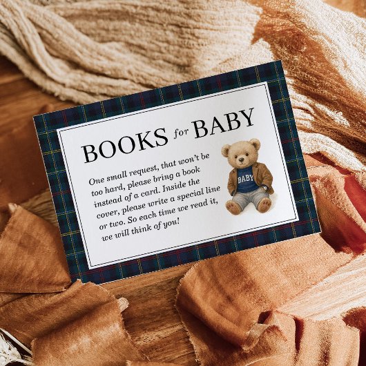 Classic Plaid Teddy Bear Books for Baby Cards Begleitkarte