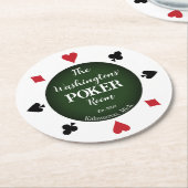 Classic Playing Cards Poker Room Beer Drink Runder Pappuntersetzer (Angewinkelt)