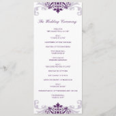 Classic Plum Lila Elegantes Ironwork Hochzeit Programm (Rückseite)