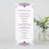 Classic Plum Lila Elegantes Ironwork Hochzeit Programm (Stehend Vorderseite)