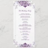 Classic Plum Lila Elegantes Ironwork Hochzeit Programm (Vorne/Hinten)