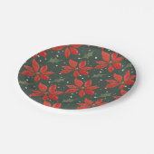 Classic Poinsetta Pappteller (Schrägansicht)